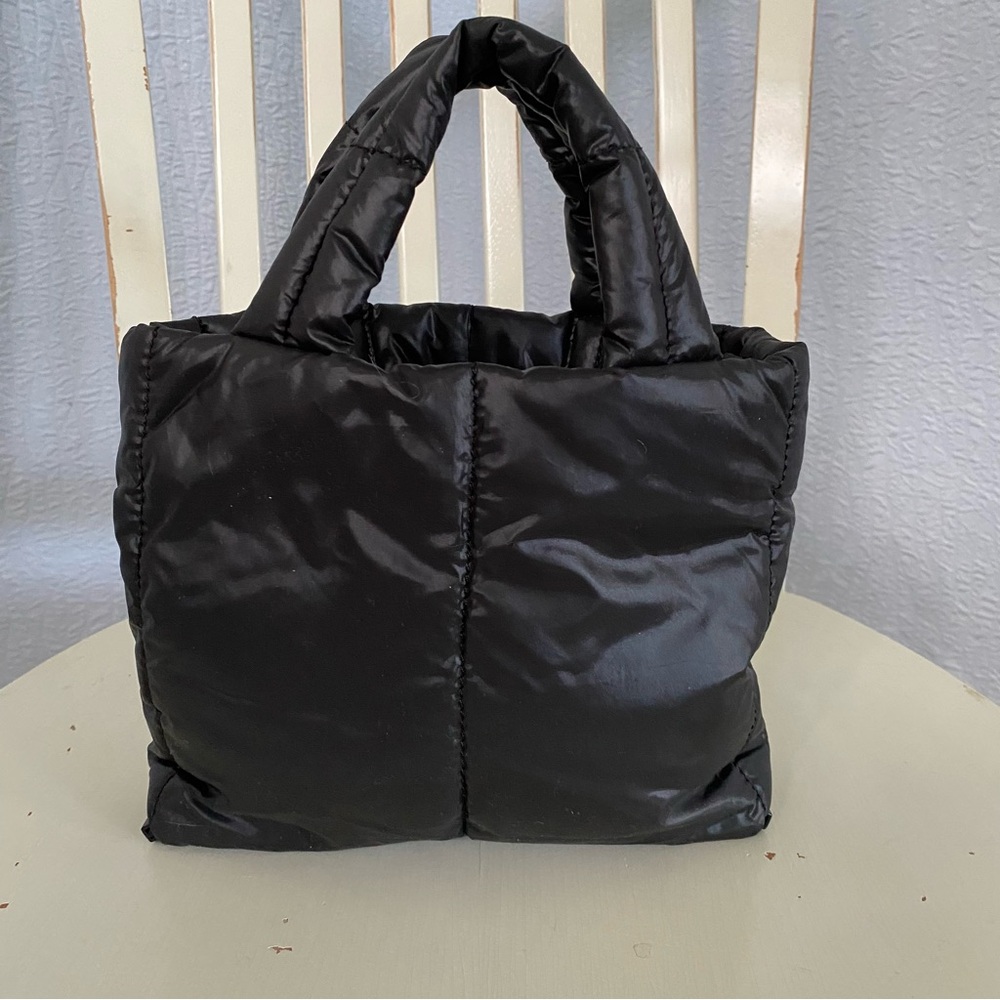 Daniella Lehavi Chic Quilt Black Puffer Vegan Tote Bag - Picture 2 of 10